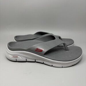 Skechers Sport Arch Comfort Men's Thong Sandals Size 12 Gray
